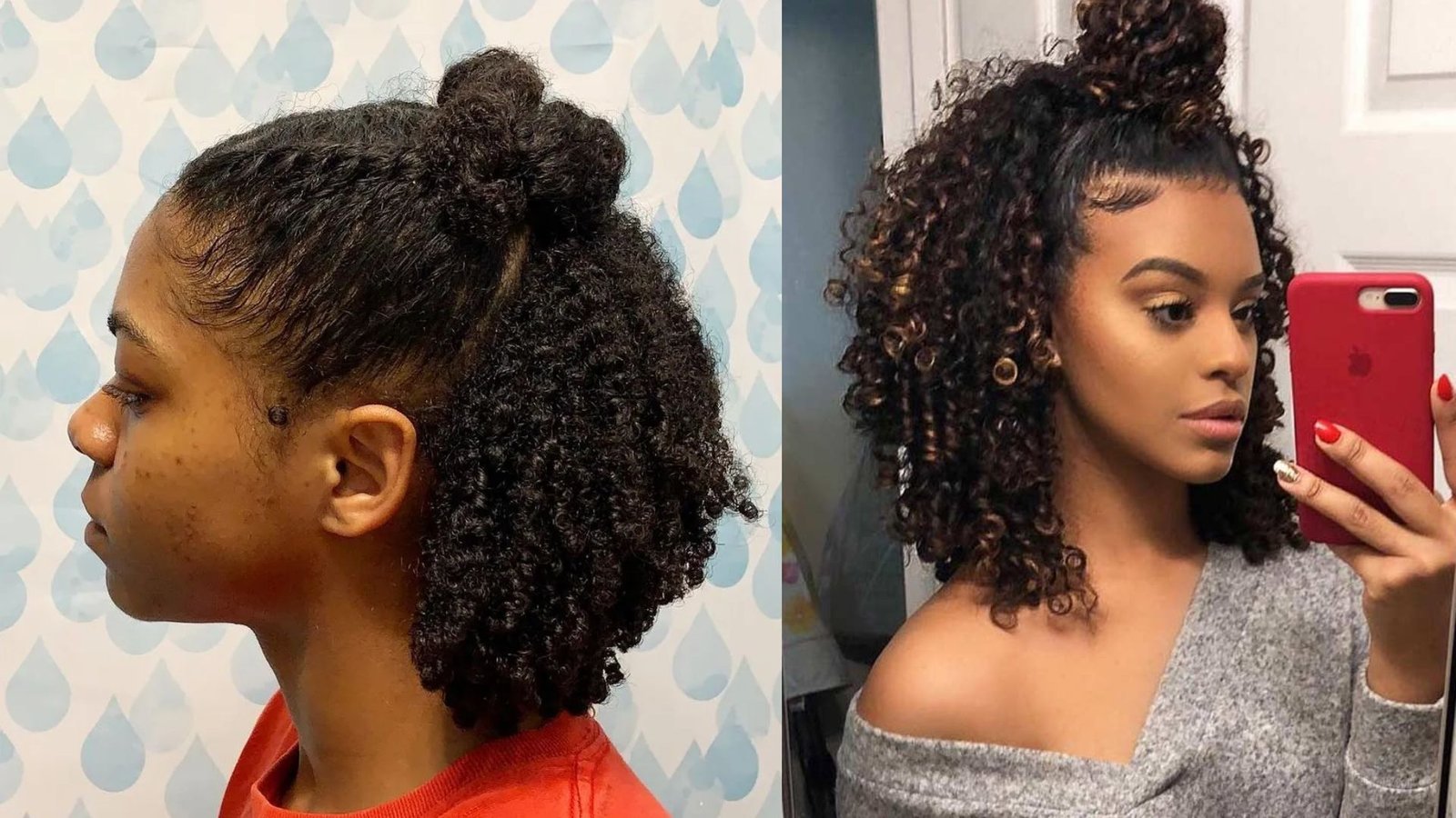 Half Up Curly Hair Bob