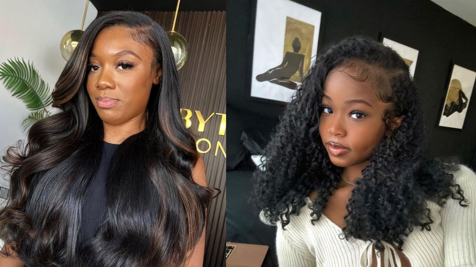 Side Part Long Wavy Hair