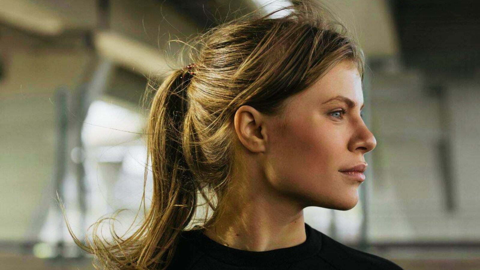 Messy Ponytail with Face Framing Waves