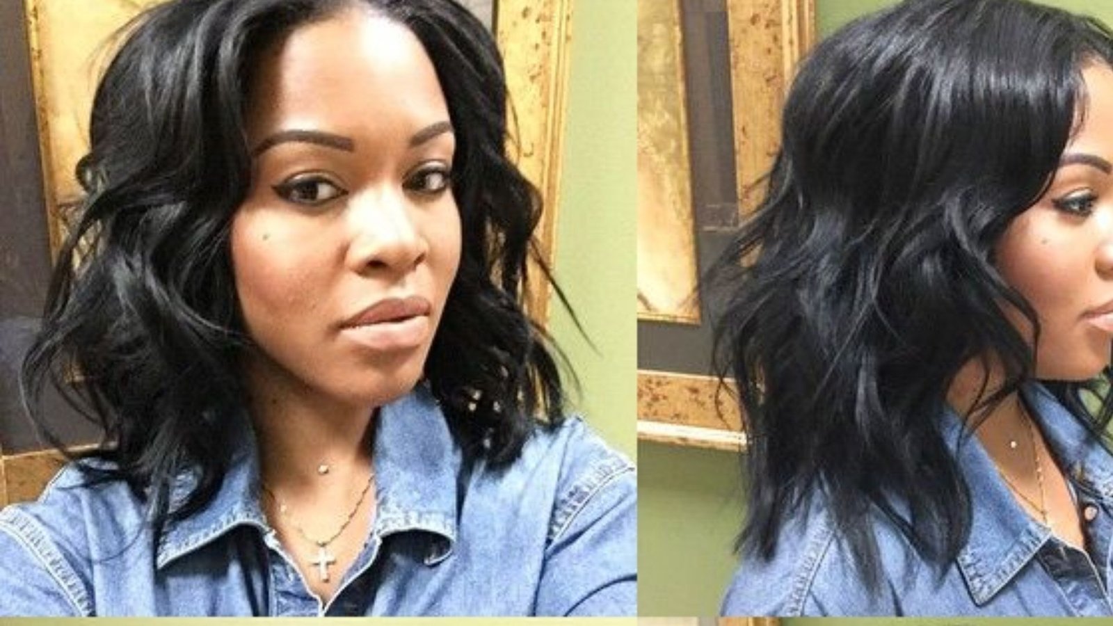 Middle Part Wavy Lob